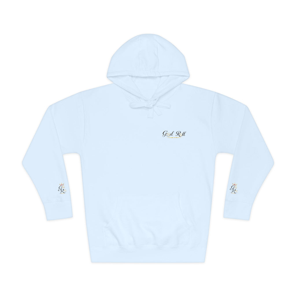Cozy Script Hoodie — "Get It Right" Minimal Chest & Sleeve Floral Design