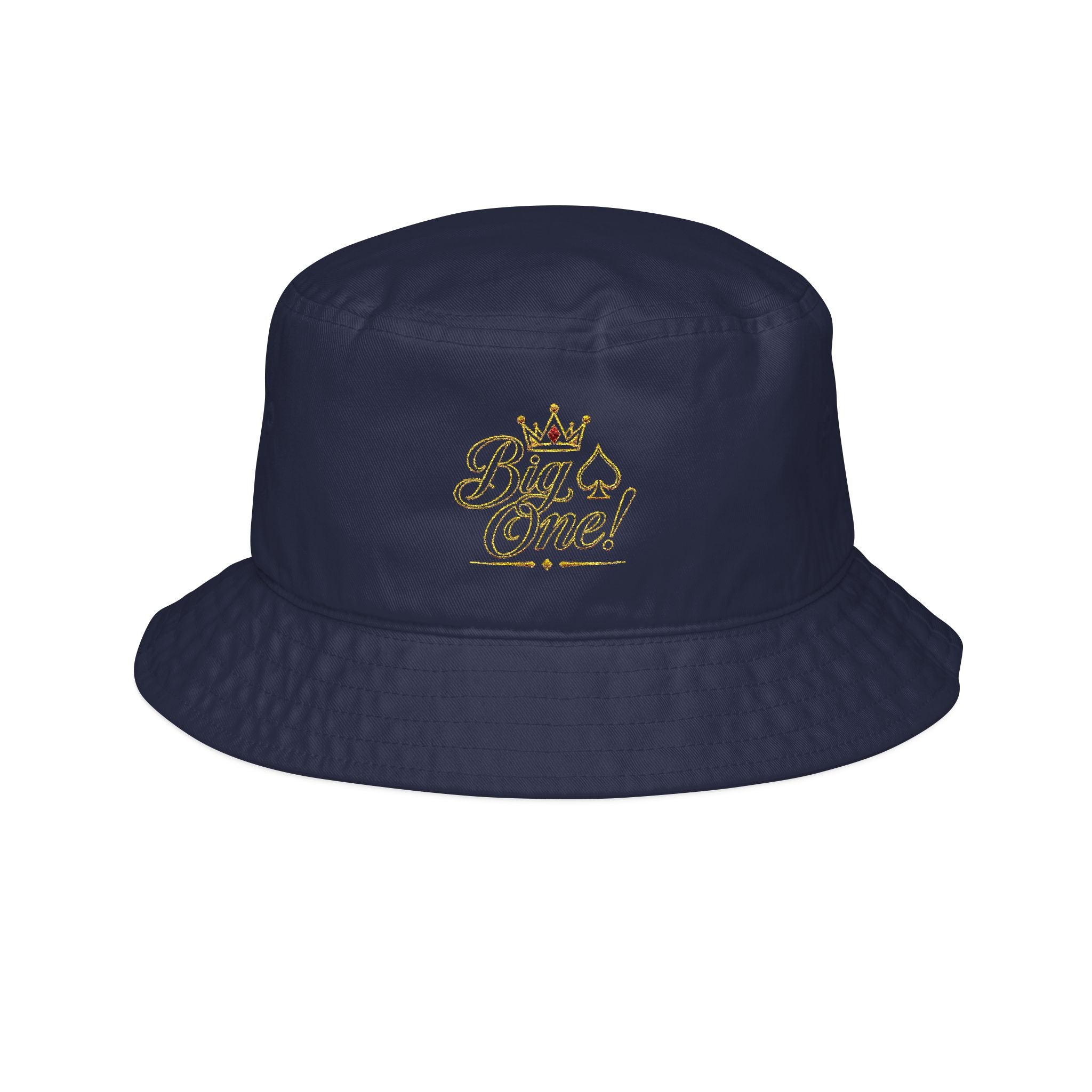 Gold Crown Script Bucket Hat - Luxury Embroidered Streetwear