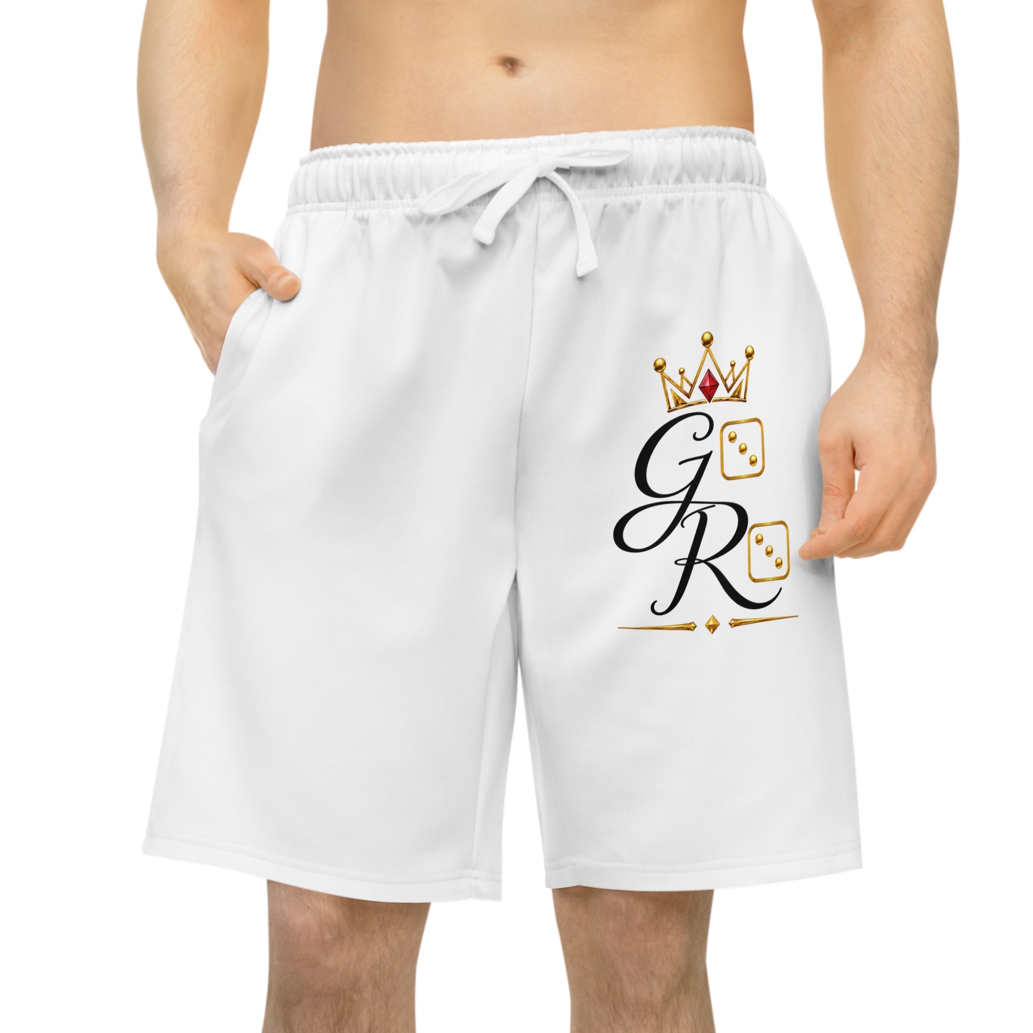 Gold 'GODROLL' Athletic Long Shorts — Stylish Performance Basketball Shorts
