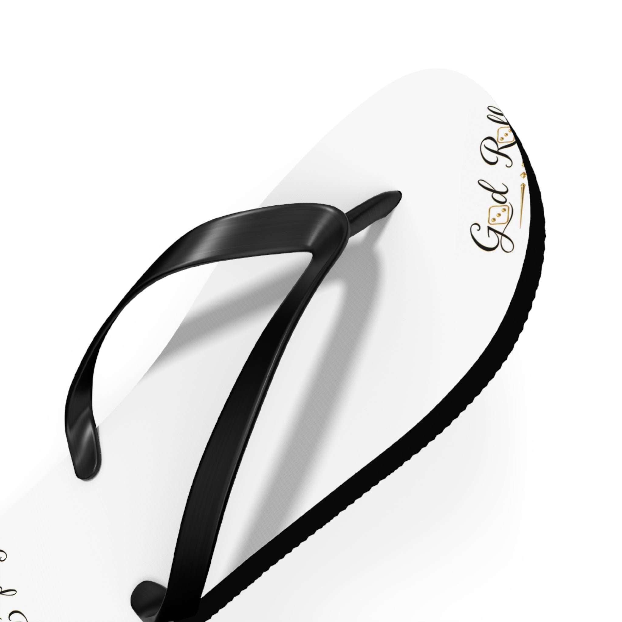 White Flip Flops- minimal design God Roll