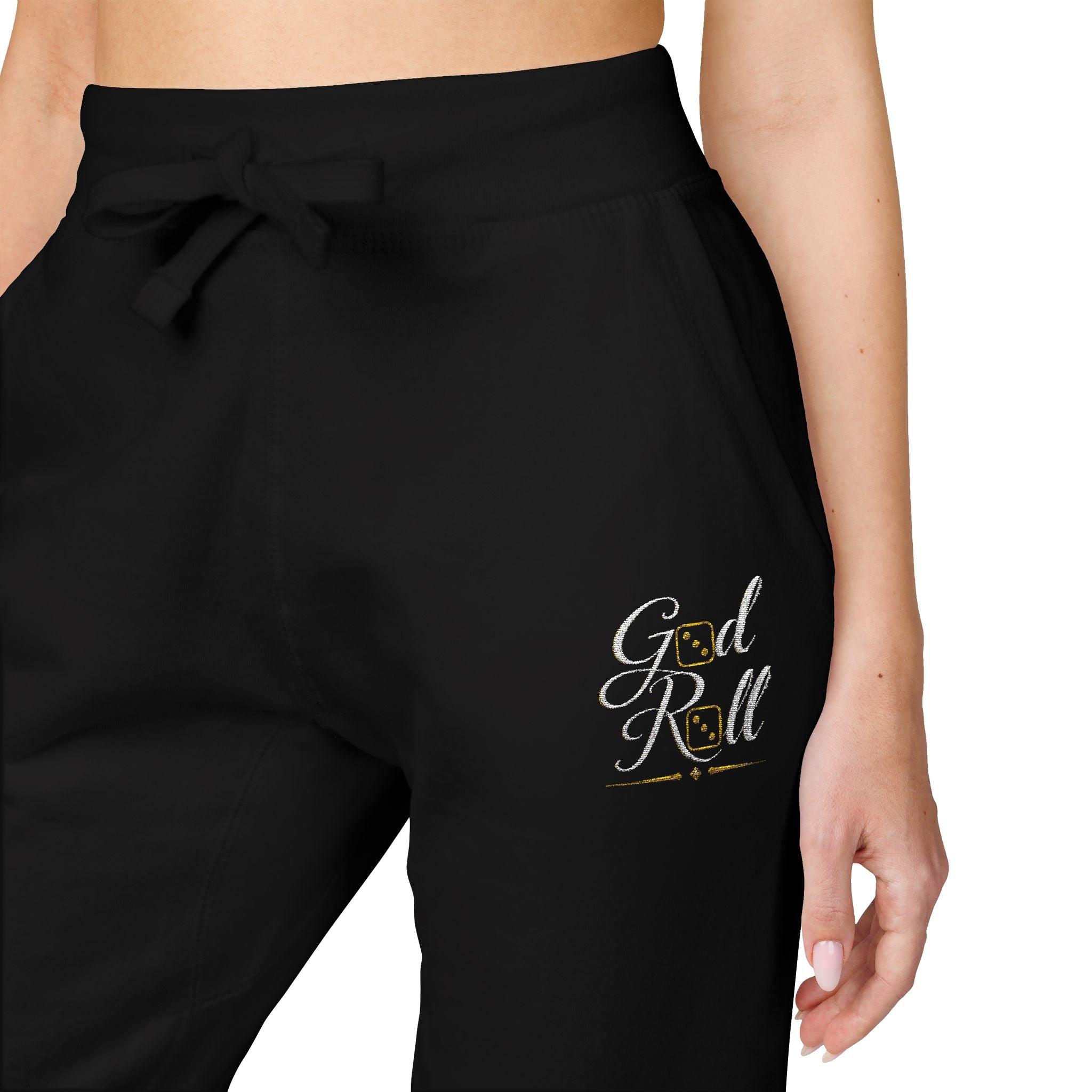 Embroidered Cozy Fleece Sweatpants — Minimal Star Cluster Accent