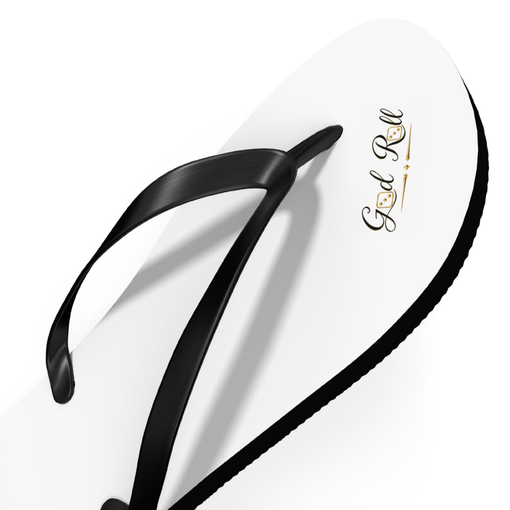 White Flip Flops- minimal design God Roll