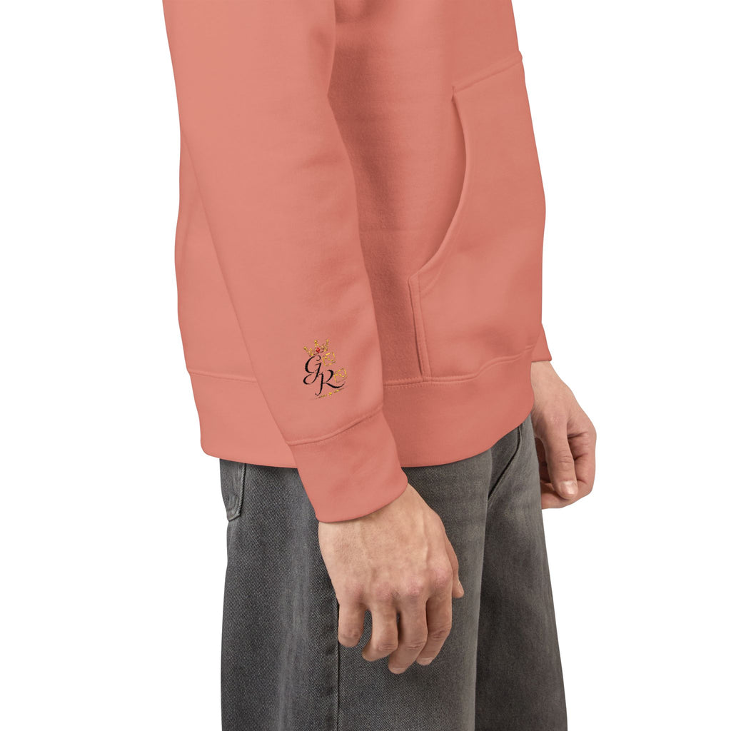 Cozy Script Hoodie — "Get It Right" Minimal Chest & Sleeve Floral Design