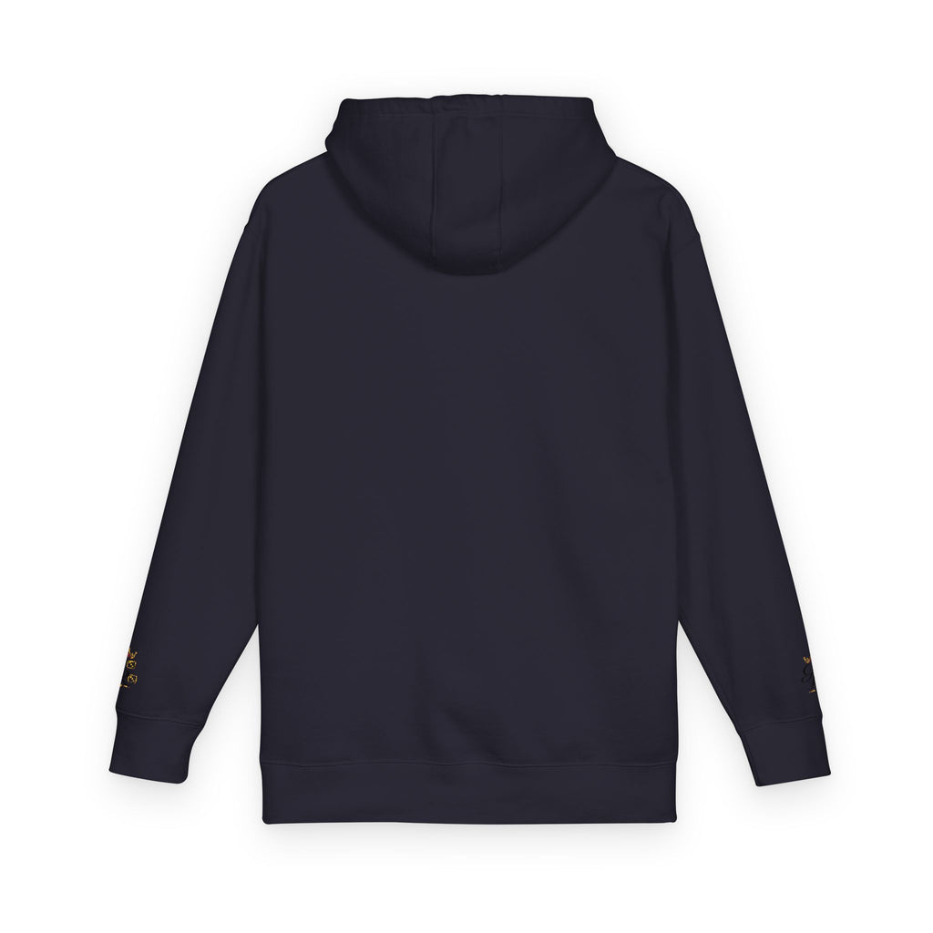 Cozy Script Hoodie — "Get It Right" Minimal Chest & Sleeve Floral Design