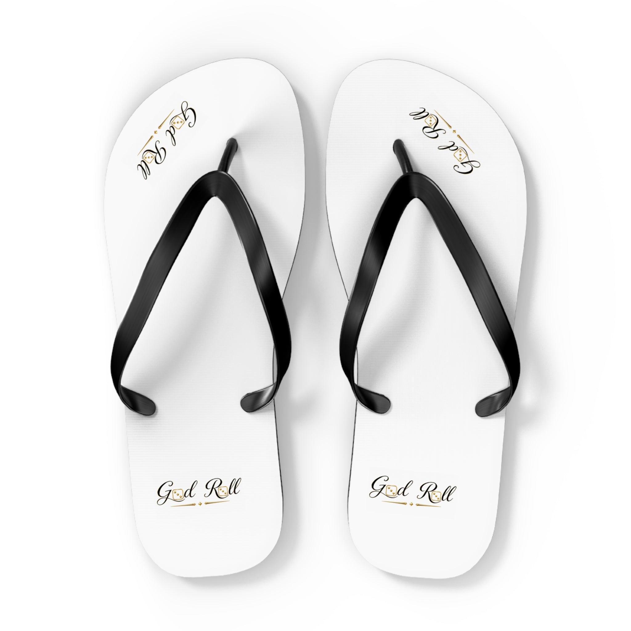 White Flip Flops- minimal design God Roll