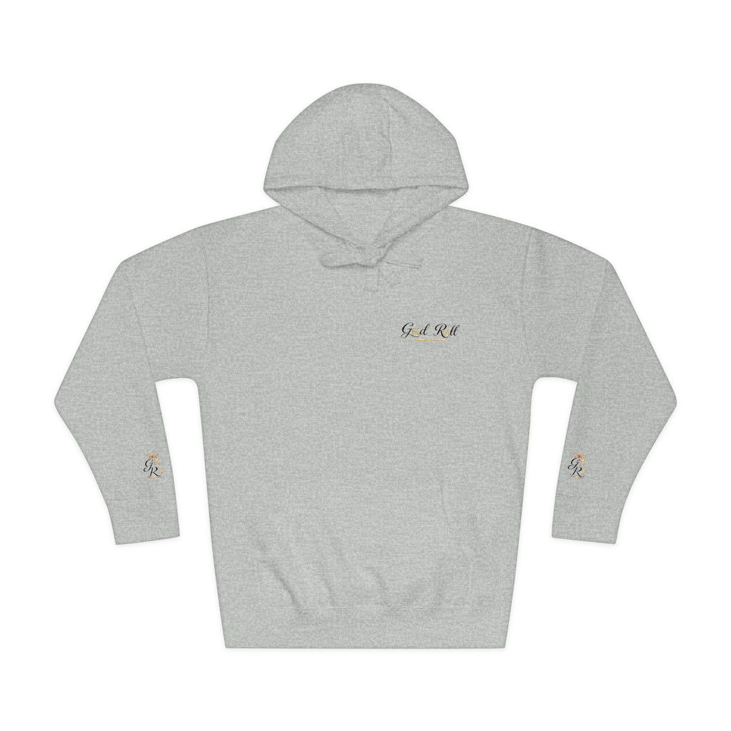 Cozy Script Hoodie — "Get It Right" Minimal Chest & Sleeve Floral Design