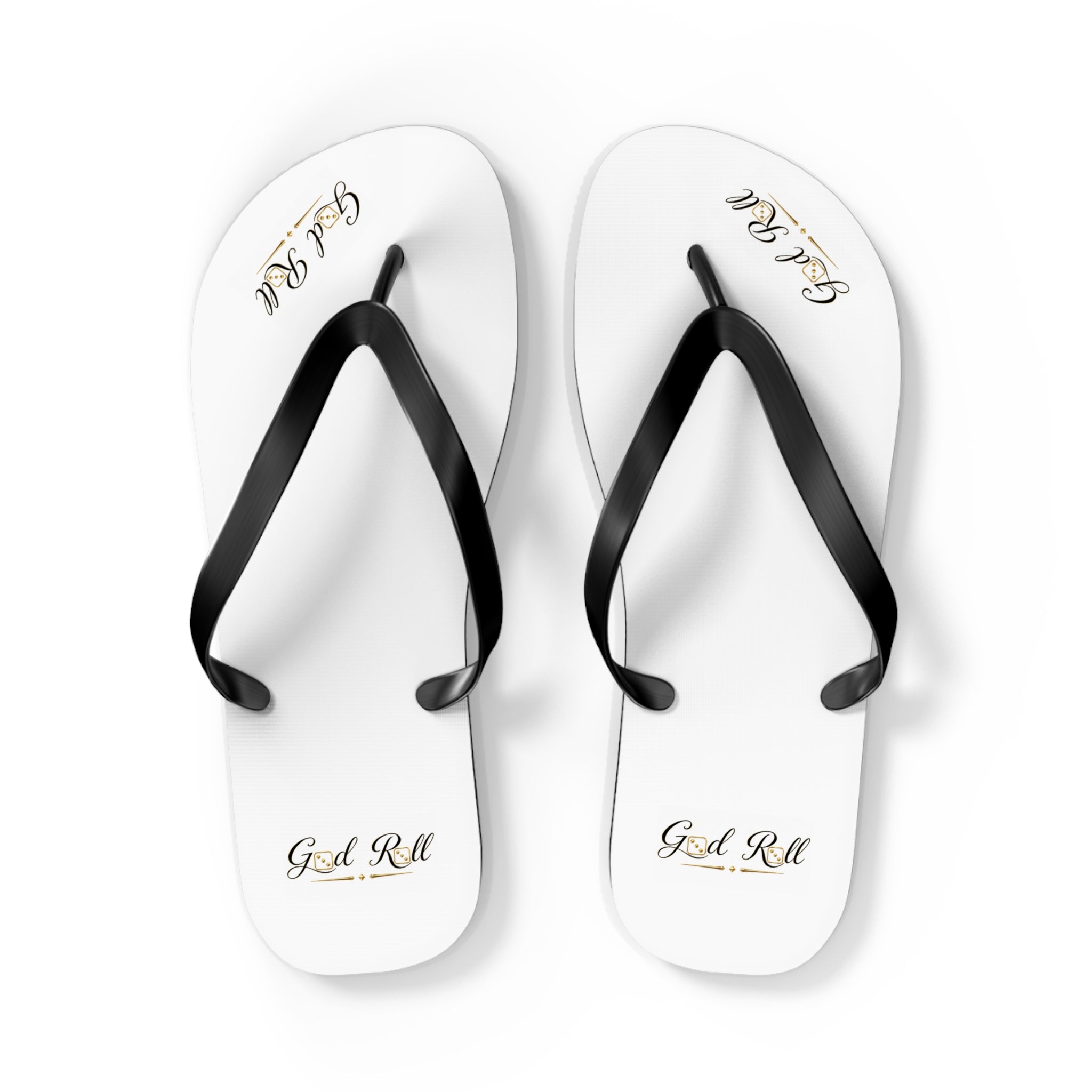 White Flip Flops- minimal design God Roll