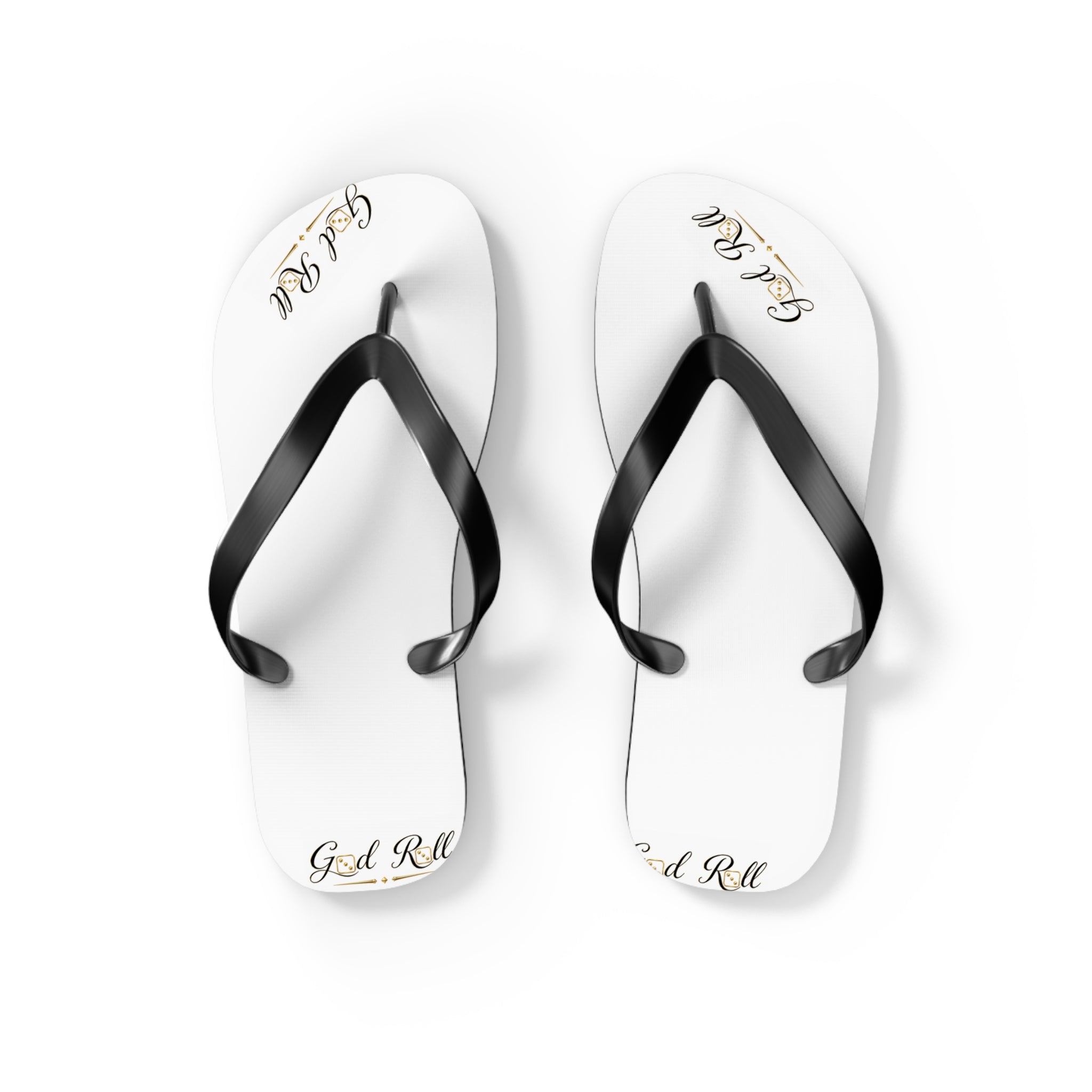 White Flip Flops- minimal design God Roll
