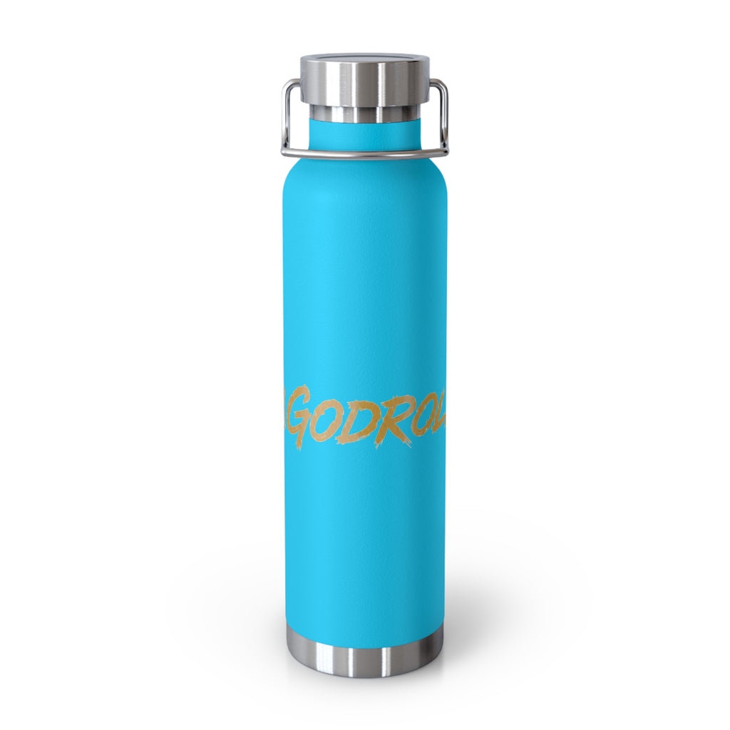 GodRock Gold Script Insulated Water Bottle – 22oz Copper Vacuum Bottle