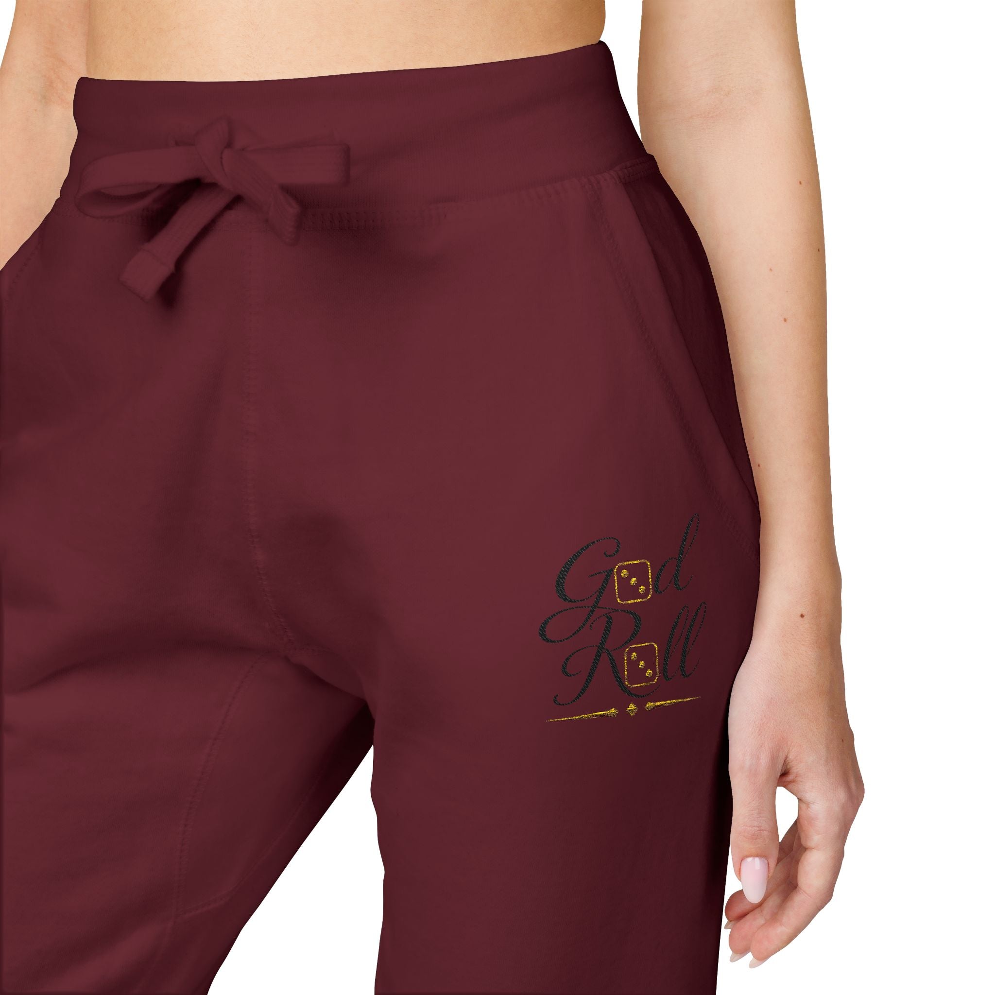 Embroidered "Get Real" Fleece Sweatpants — Cozy White Joggers