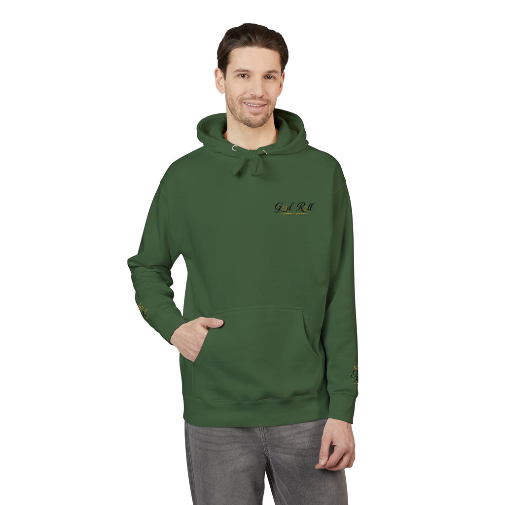 Cozy Script Hoodie — "Get It Right" Minimal Chest & Sleeve Floral Design