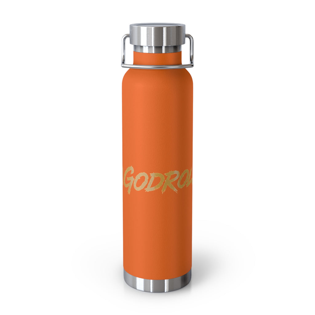 GodRock Gold Script Insulated Water Bottle – 22oz Copper Vacuum Bottle