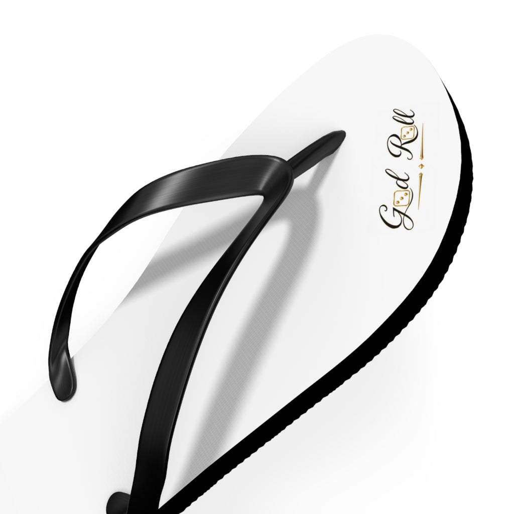 White Flip Flops- minimal design God Roll