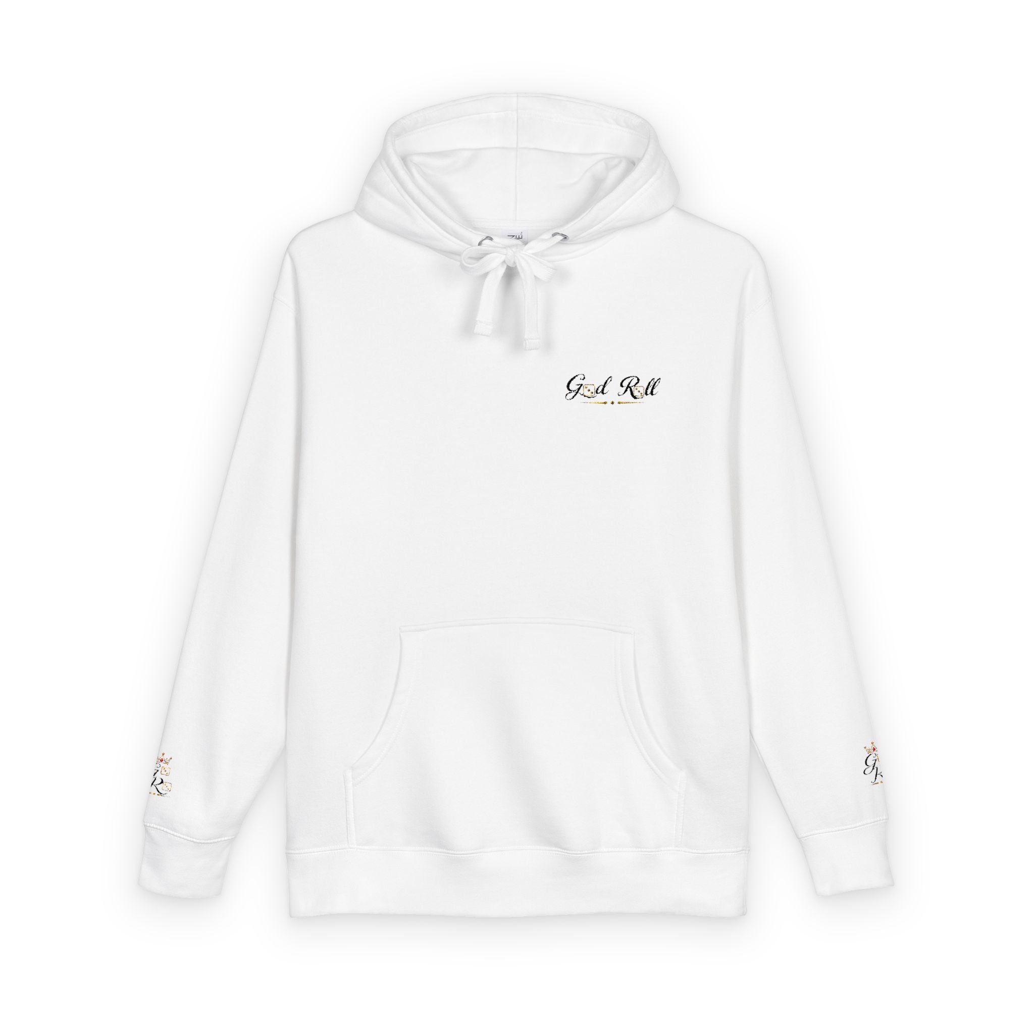 Cozy Script Hoodie — "Get It Right" Minimal Chest & Sleeve Floral Design