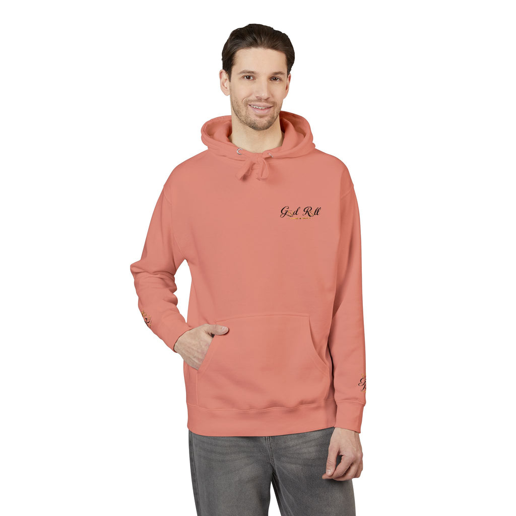 Cozy Script Hoodie — "Get It Right" Minimal Chest & Sleeve Floral Design