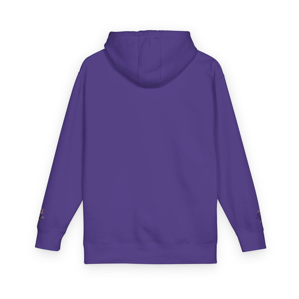 Cozy Script Hoodie — "Get It Right" Minimal Chest & Sleeve Floral Design