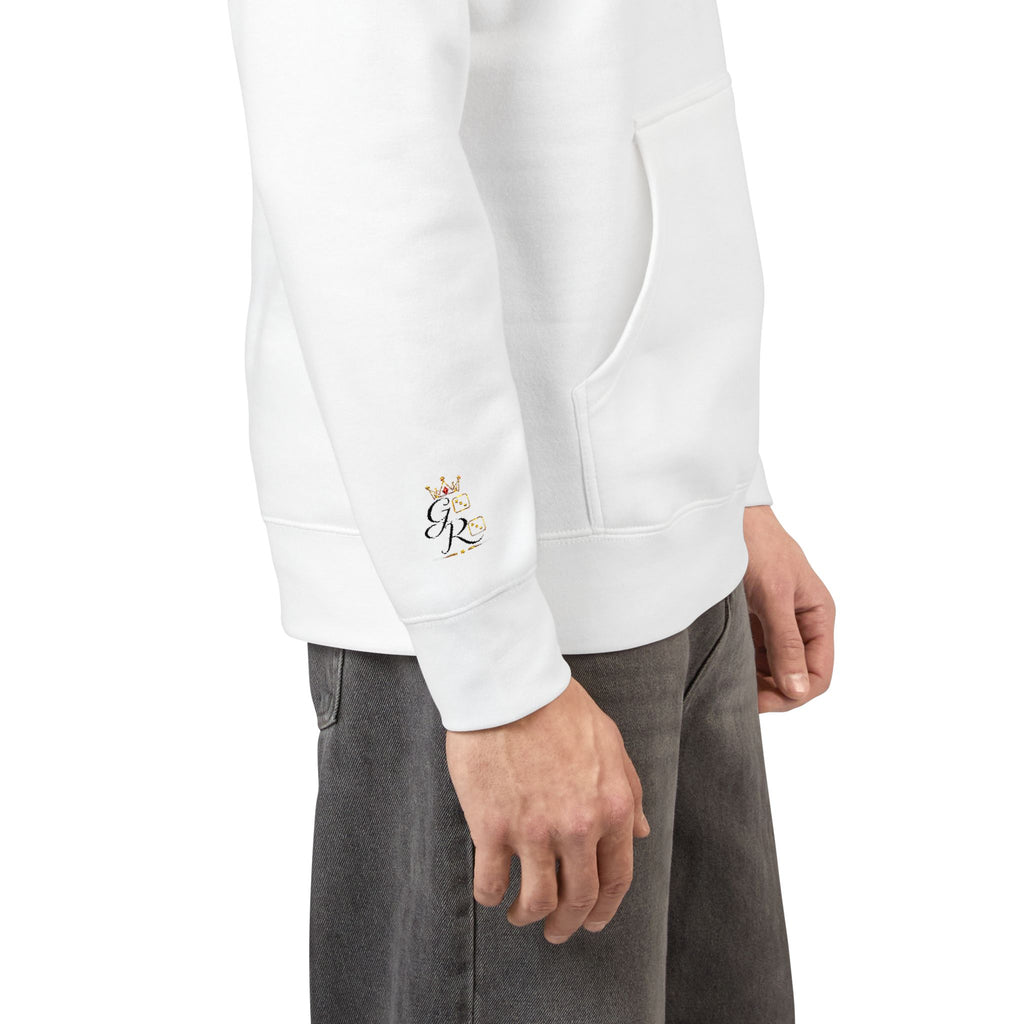 Cozy Script Hoodie — "Get It Right" Minimal Chest & Sleeve Floral Design