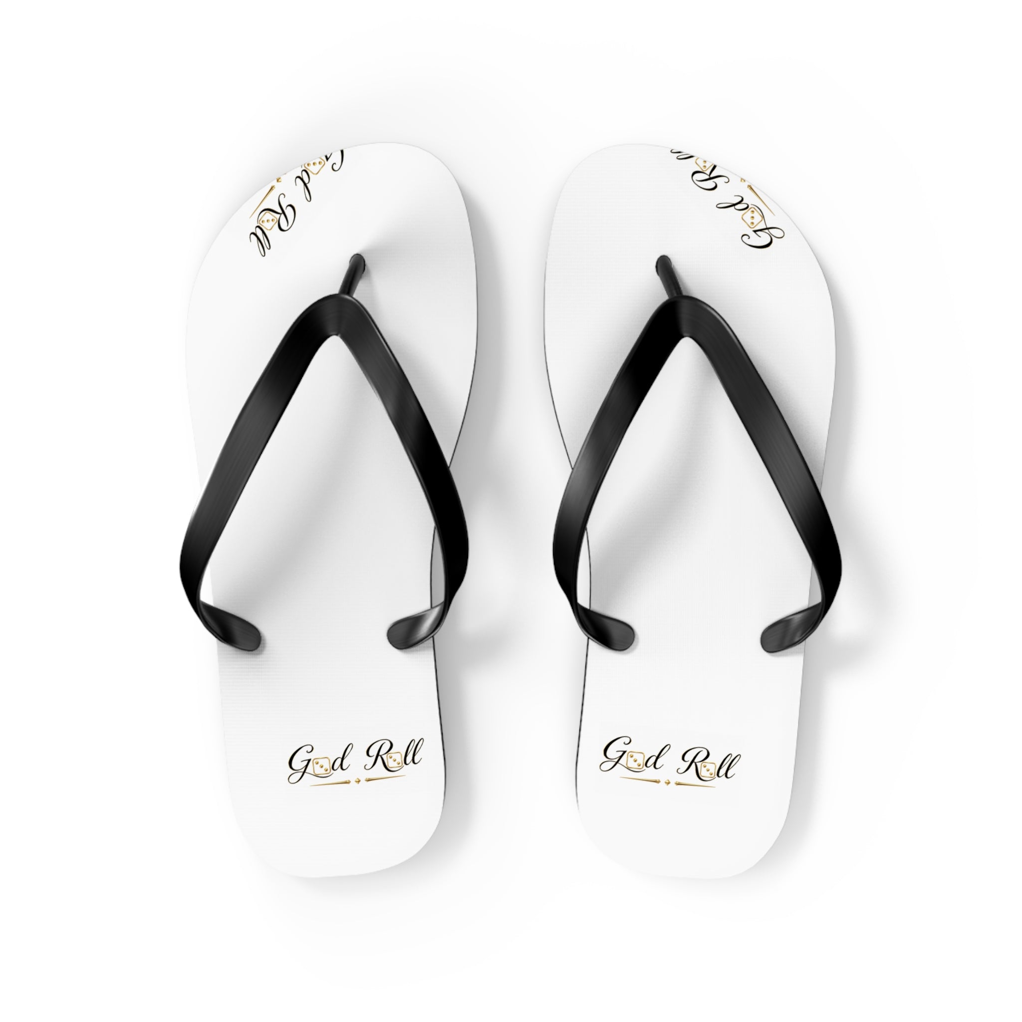 White Flip Flops- minimal design God Roll