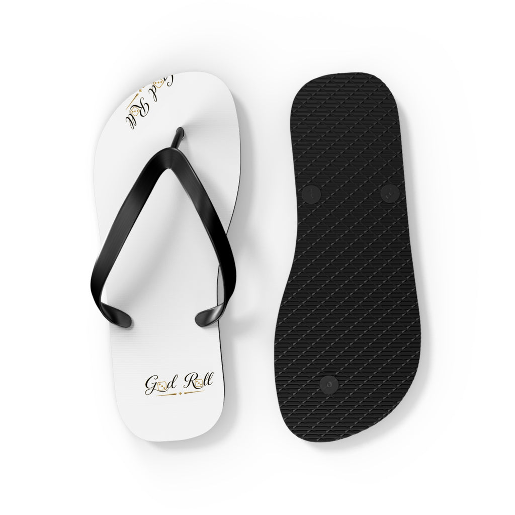 White Flip Flops- minimal design God Roll