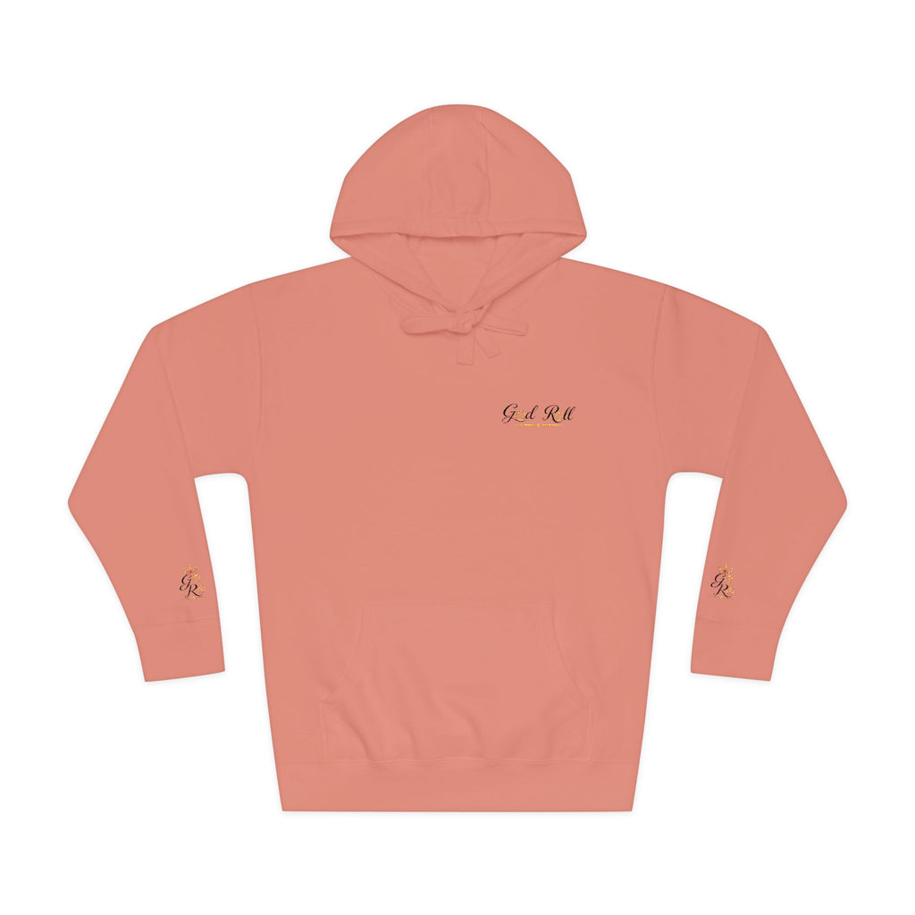 Cozy Script Hoodie — "Get It Right" Minimal Chest & Sleeve Floral Design