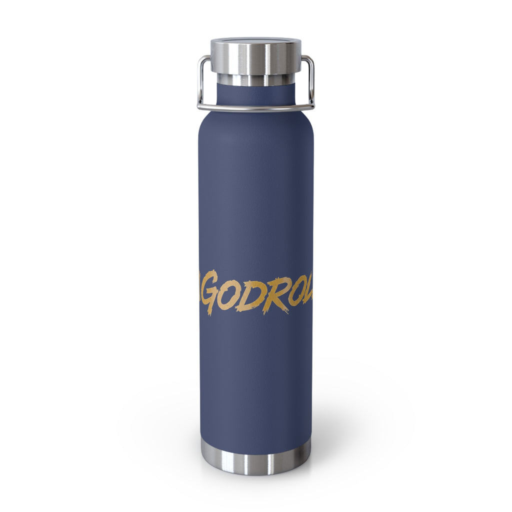 GodRock Gold Script Insulated Water Bottle – 22oz Copper Vacuum Bottle