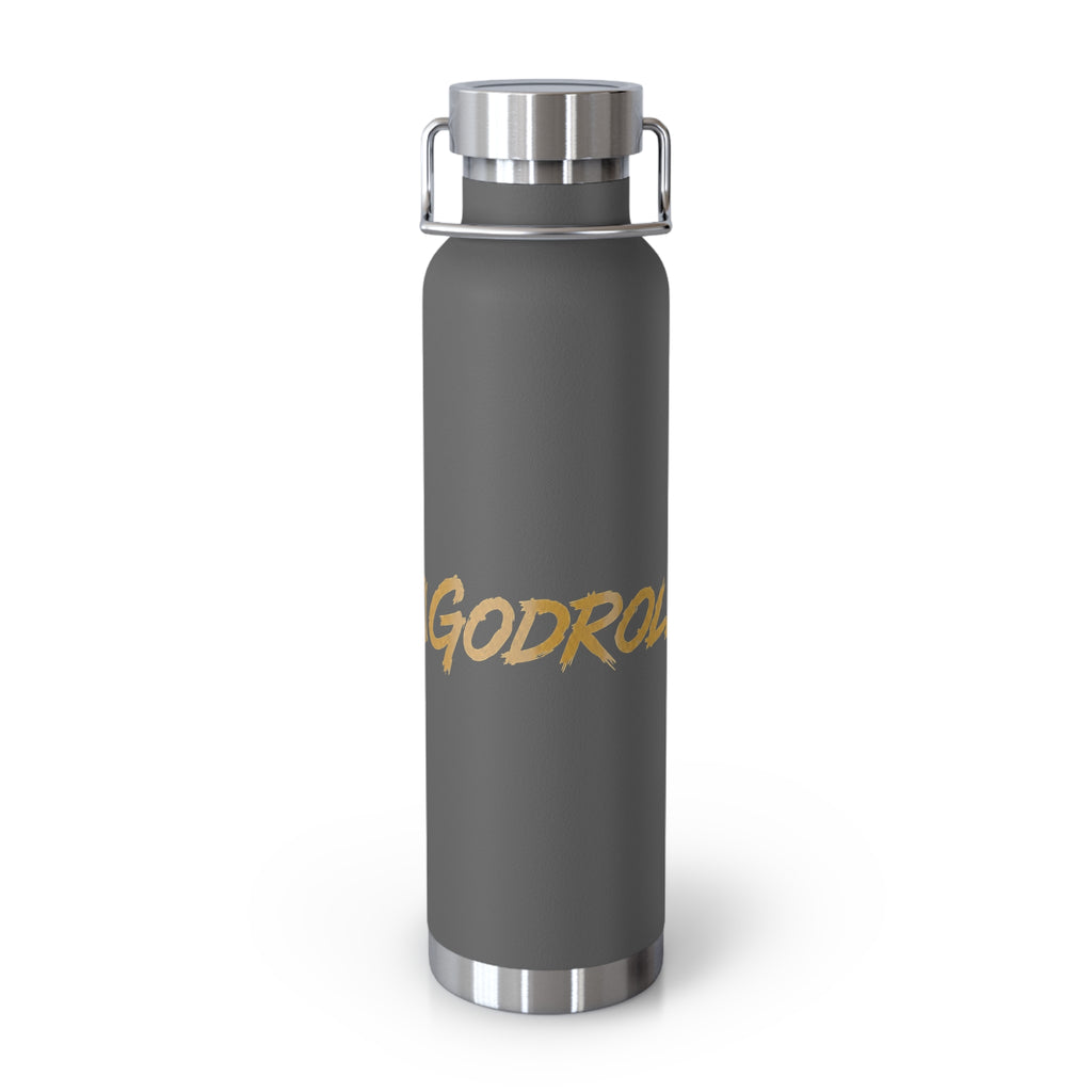 GodRock Gold Script Insulated Water Bottle – 22oz Copper Vacuum Bottle