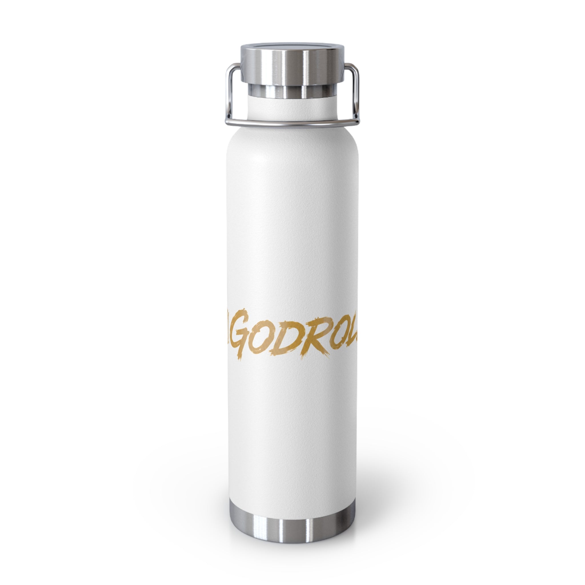 GodRock Gold Script Insulated Water Bottle – 22oz Copper Vacuum Bottle