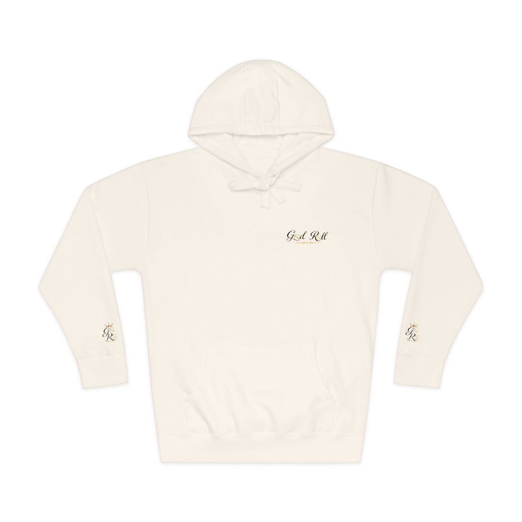 Cozy Script Hoodie — "Get It Right" Minimal Chest & Sleeve Floral Design