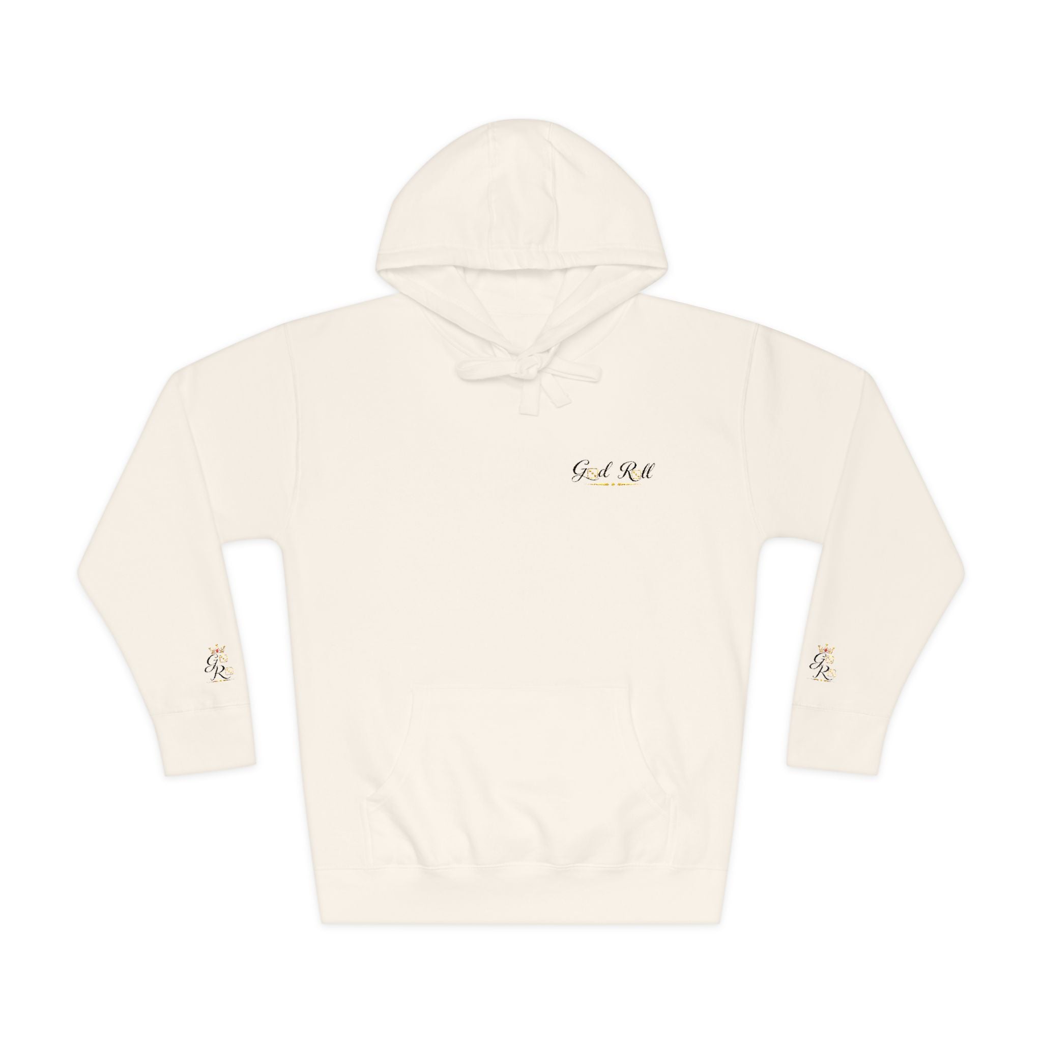 Cozy Script Hoodie — "Get It Right" Minimal Chest & Sleeve Floral Design