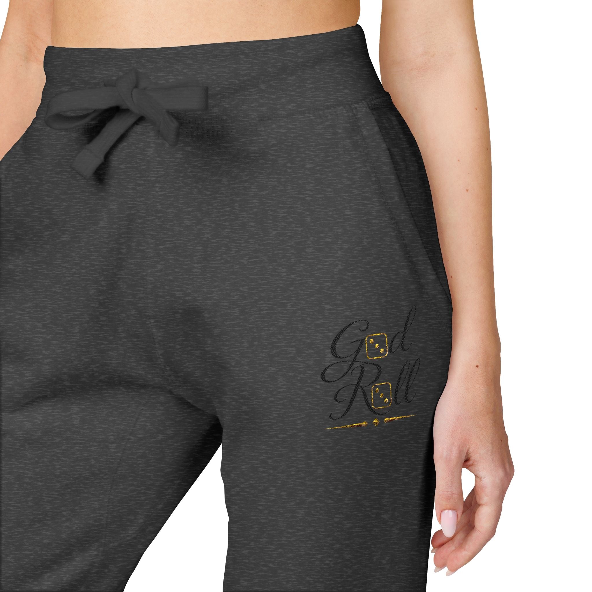 Embroidered "Get Real" Fleece Sweatpants — Cozy White Joggers