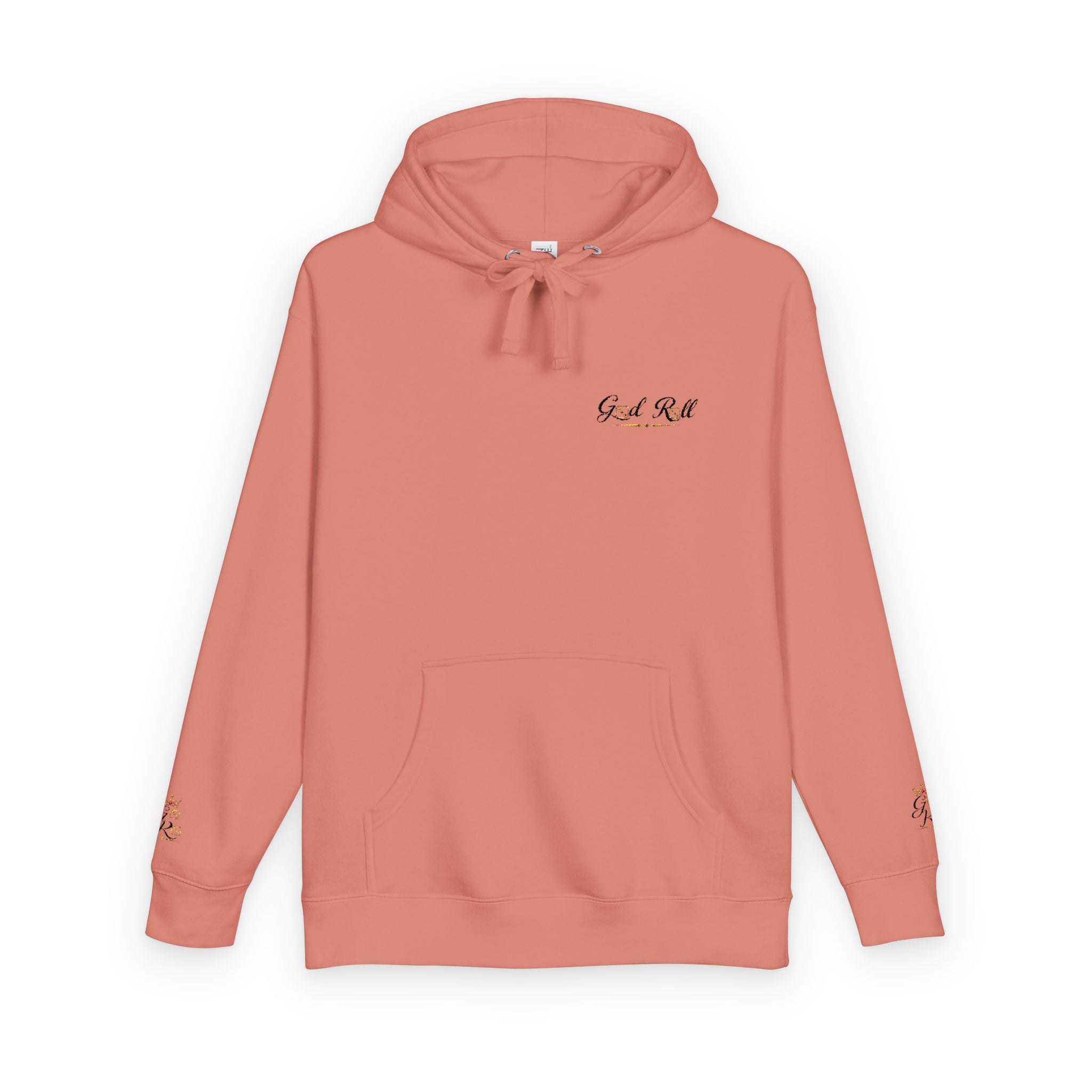 Cozy Script Hoodie — "Get It Right" Minimal Chest & Sleeve Floral Design