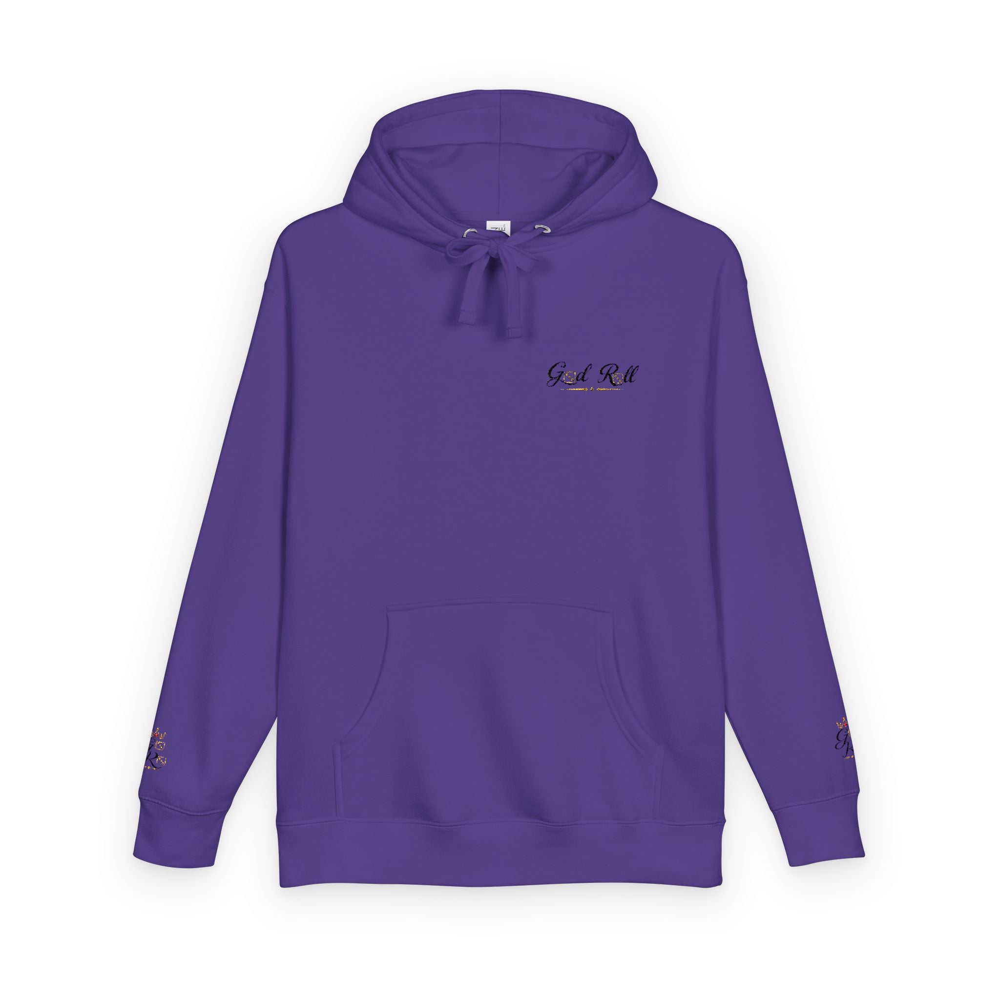 Cozy Script Hoodie — "Get It Right" Minimal Chest & Sleeve Floral Design