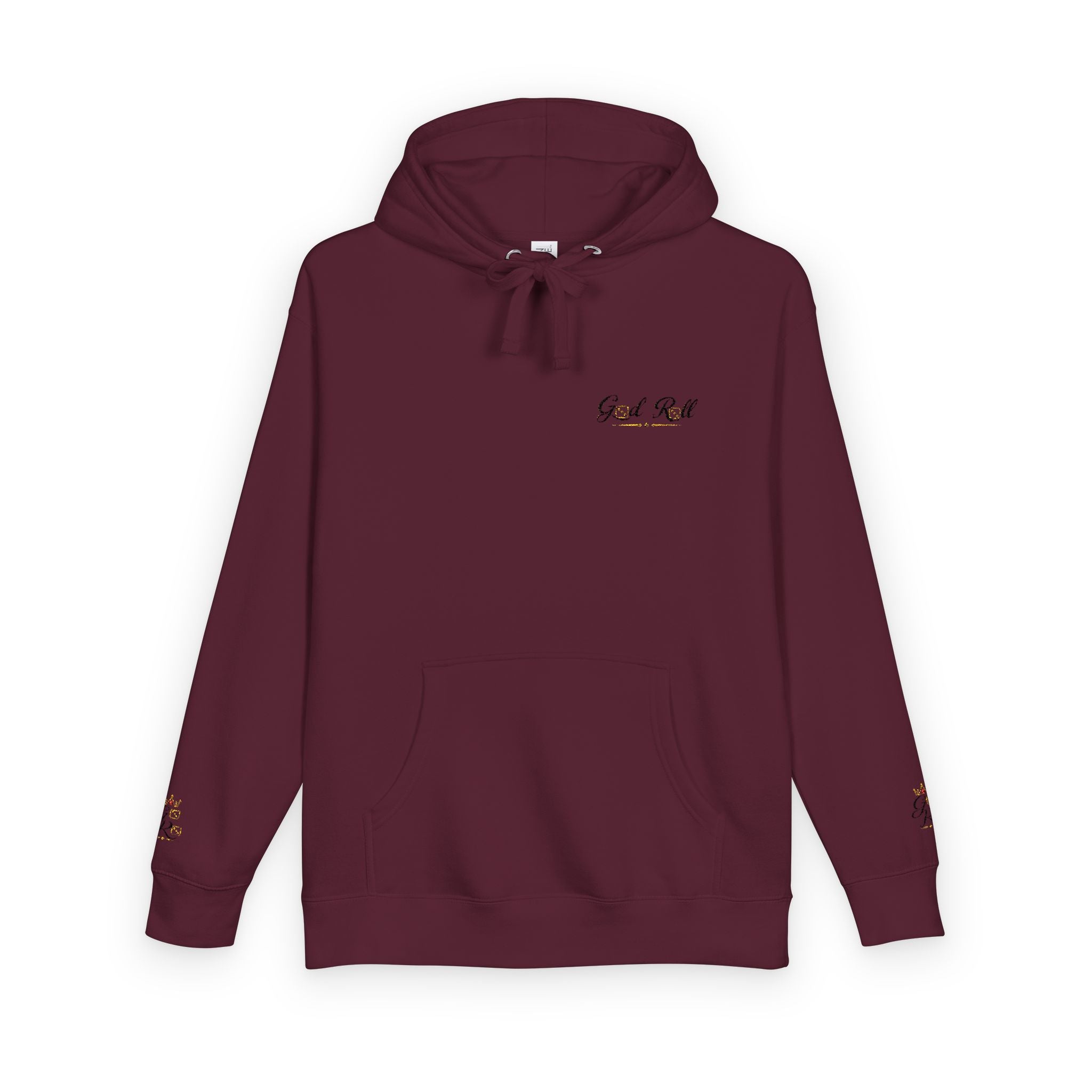 Cozy Script Hoodie — "Get It Right" Minimal Chest & Sleeve Floral Design