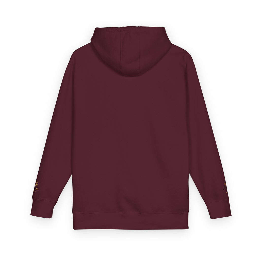 Cozy Script Hoodie — "Get It Right" Minimal Chest & Sleeve Floral Design