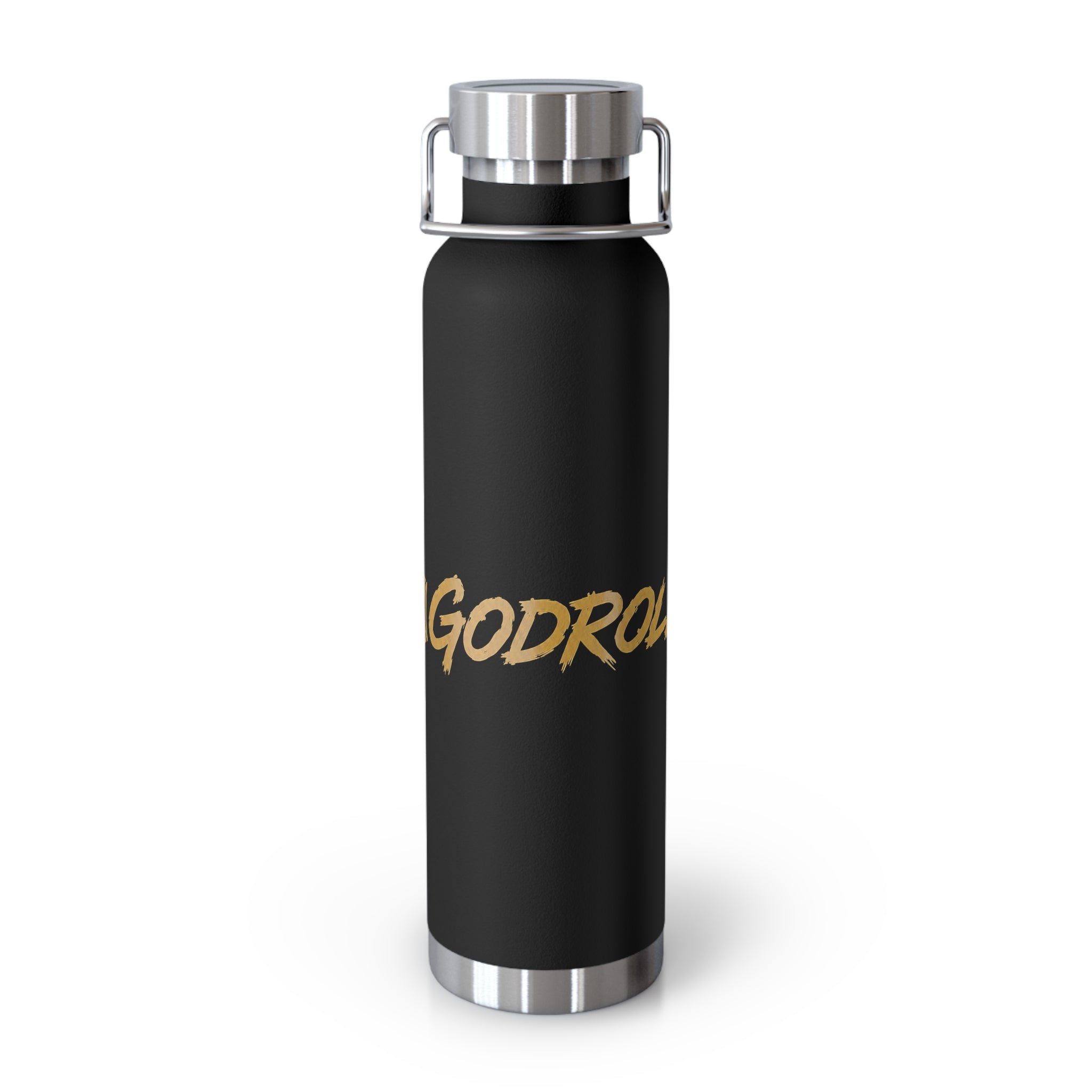 GodRock Gold Script Insulated Water Bottle – 22oz Copper Vacuum Bottle
