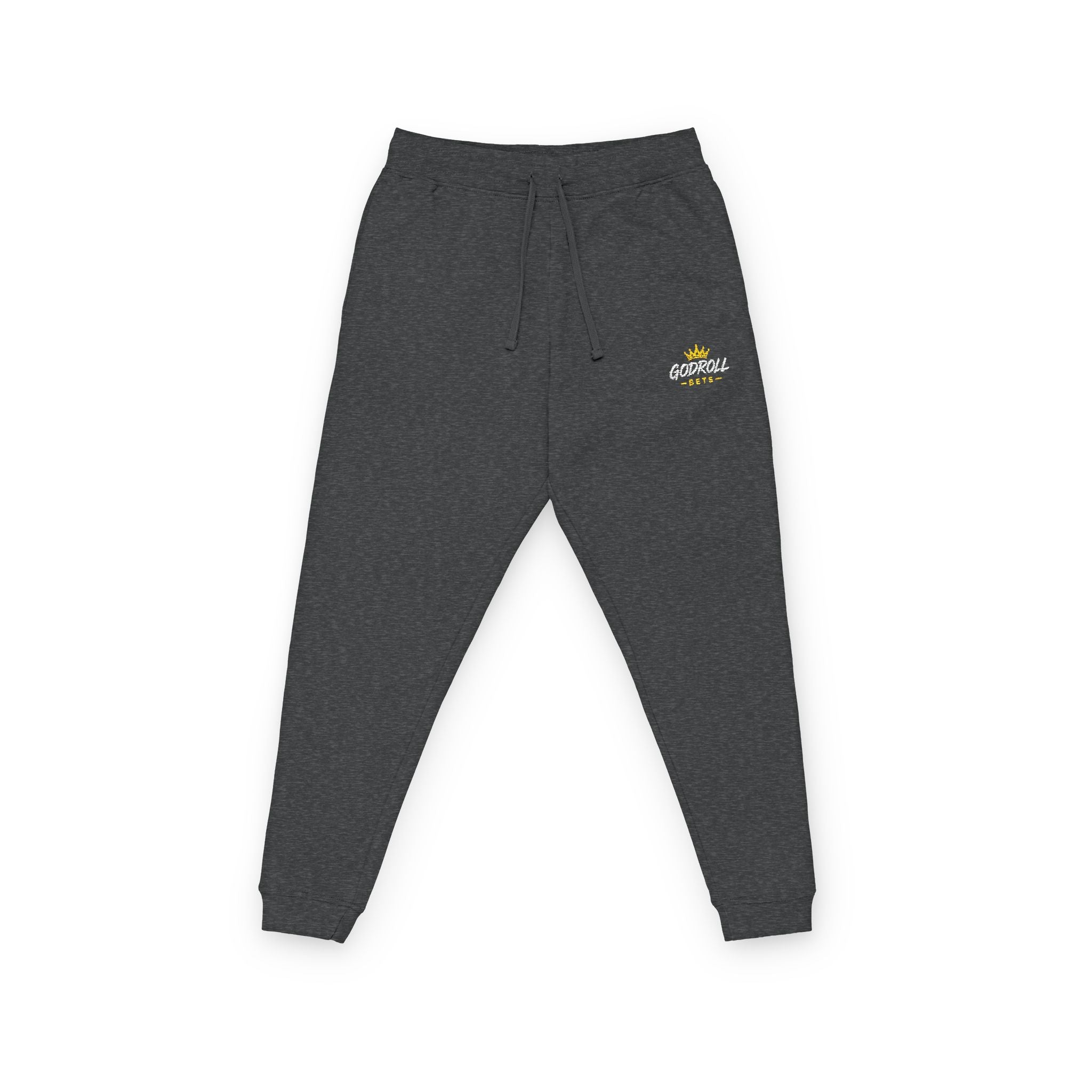 Embroidered Floral Script Joggers — Vertical 'Freedom' Side Logo