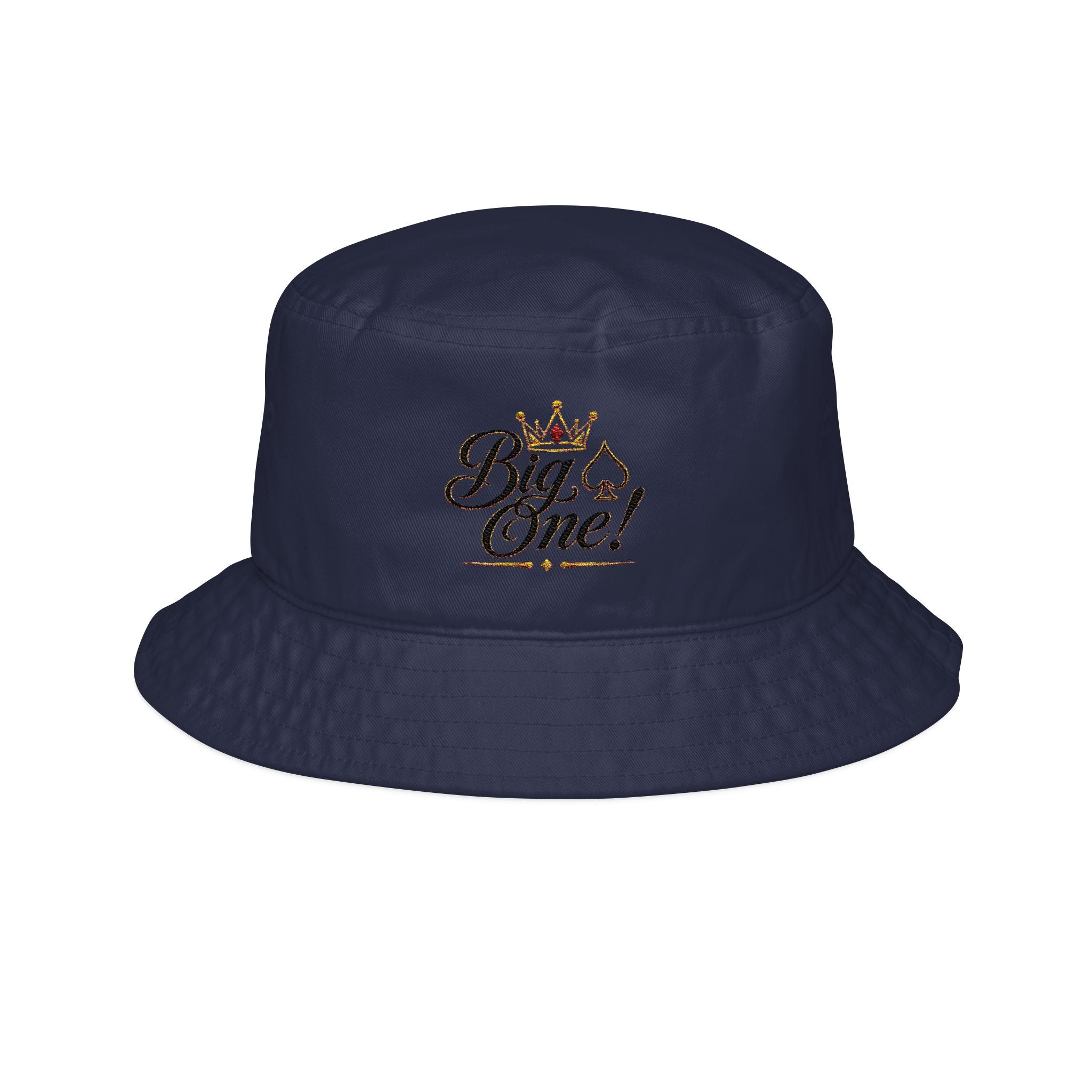 "Big One!" Embroidered Crown Bucket Hat — Stylish Statement Sun Hat
