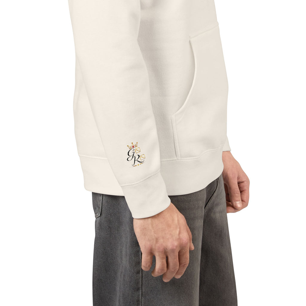 Cozy Script Hoodie — "Get It Right" Minimal Chest & Sleeve Floral Design