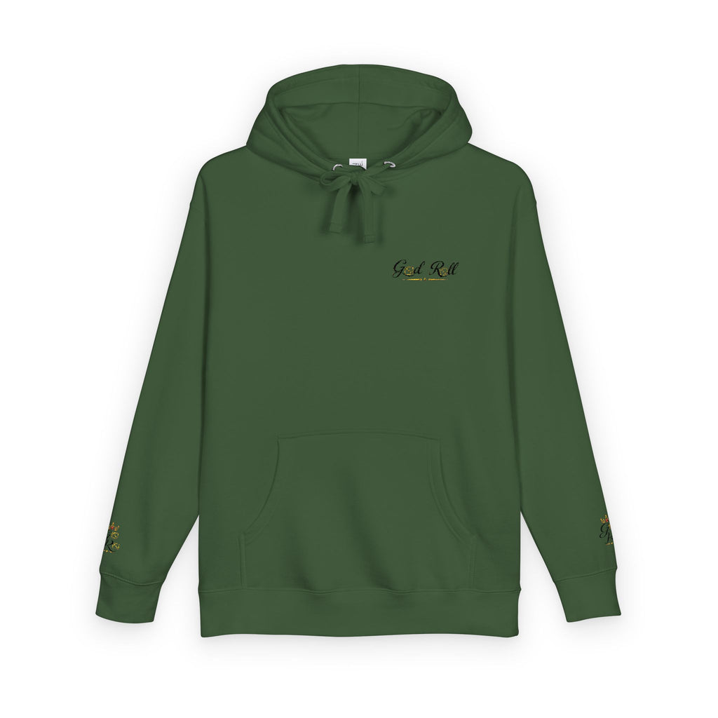 Cozy Script Hoodie — "Get It Right" Minimal Chest & Sleeve Floral Design