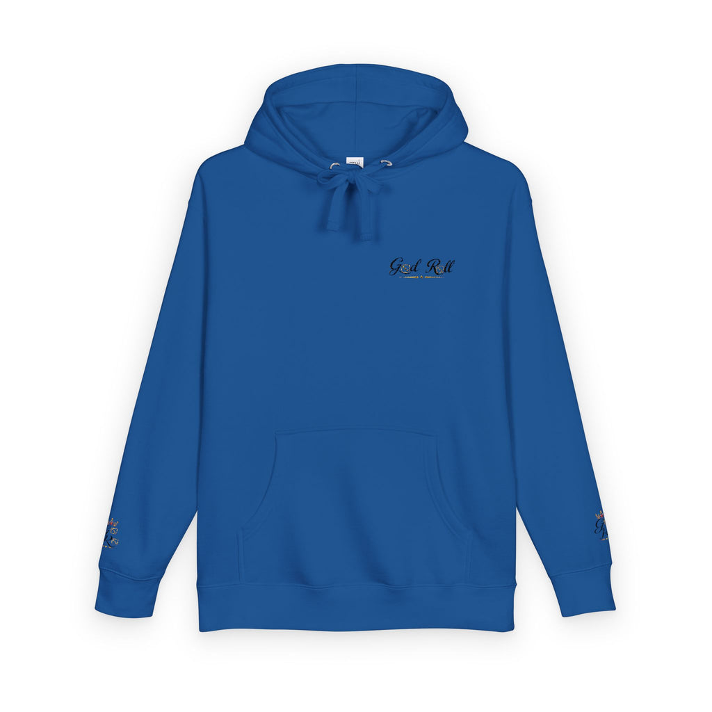 Cozy Script Hoodie — "Get It Right" Minimal Chest & Sleeve Floral Design