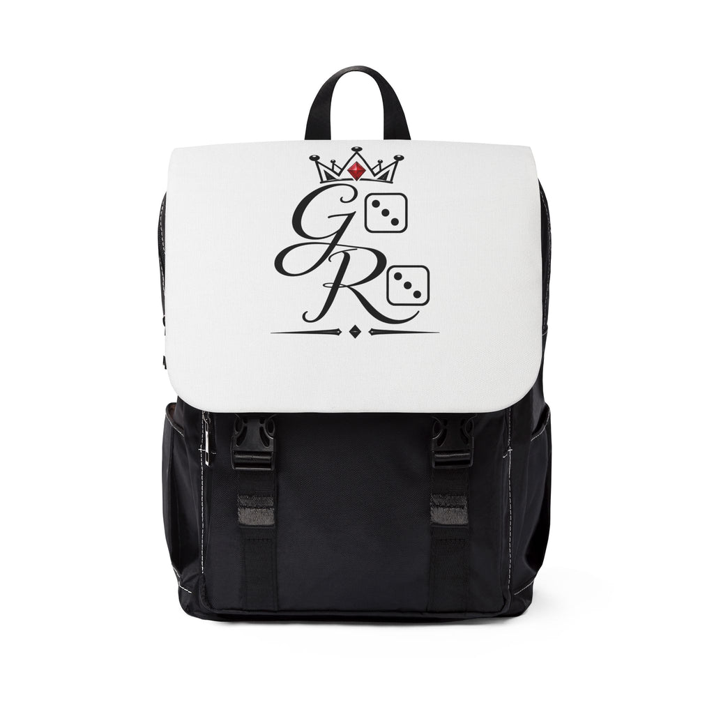 King of Dice Backpack — Casual Shoulder Backpack with Crowned GR Dice Logo