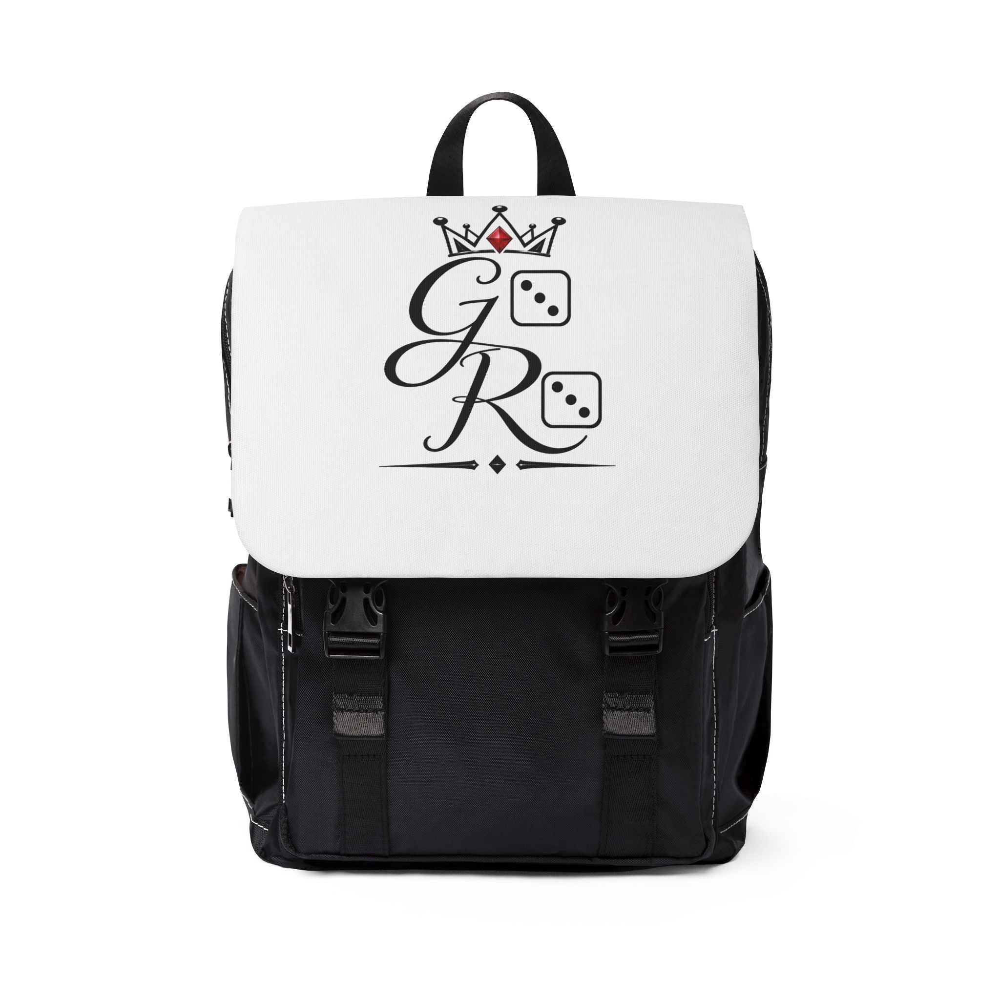 King of Dice Backpack — Casual Shoulder Backpack with Crowned GR Dice Logo