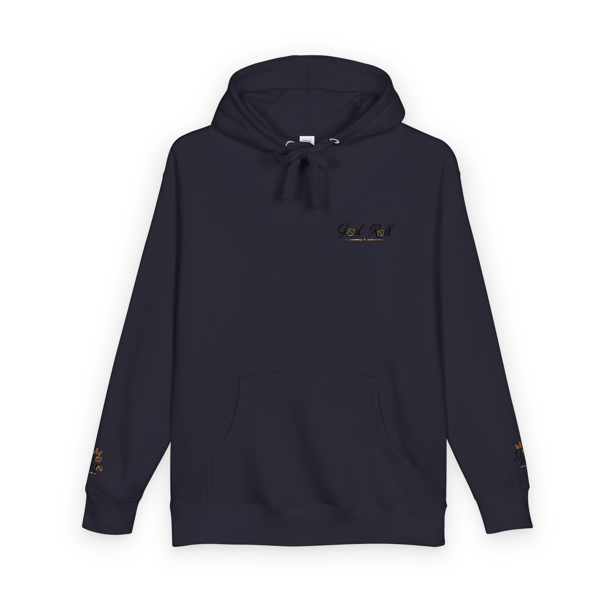 Cozy Script Hoodie — "Get It Right" Minimal Chest & Sleeve Floral Design