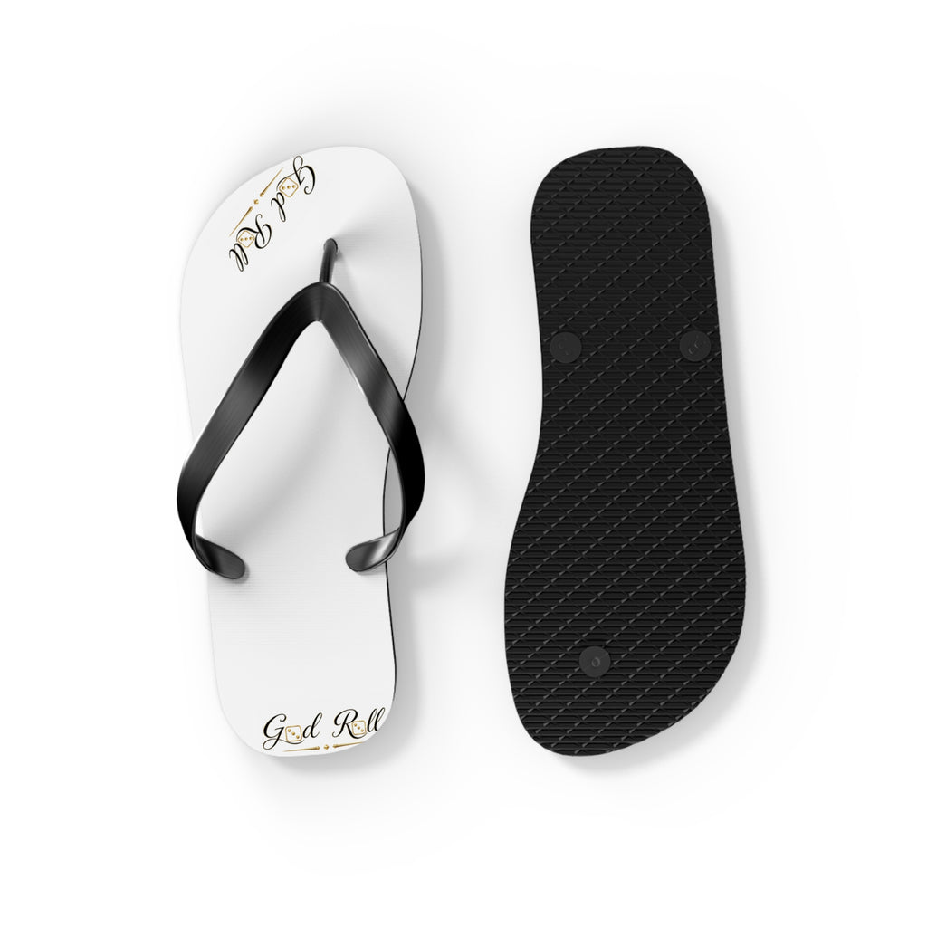 White Flip Flops- minimal design God Roll