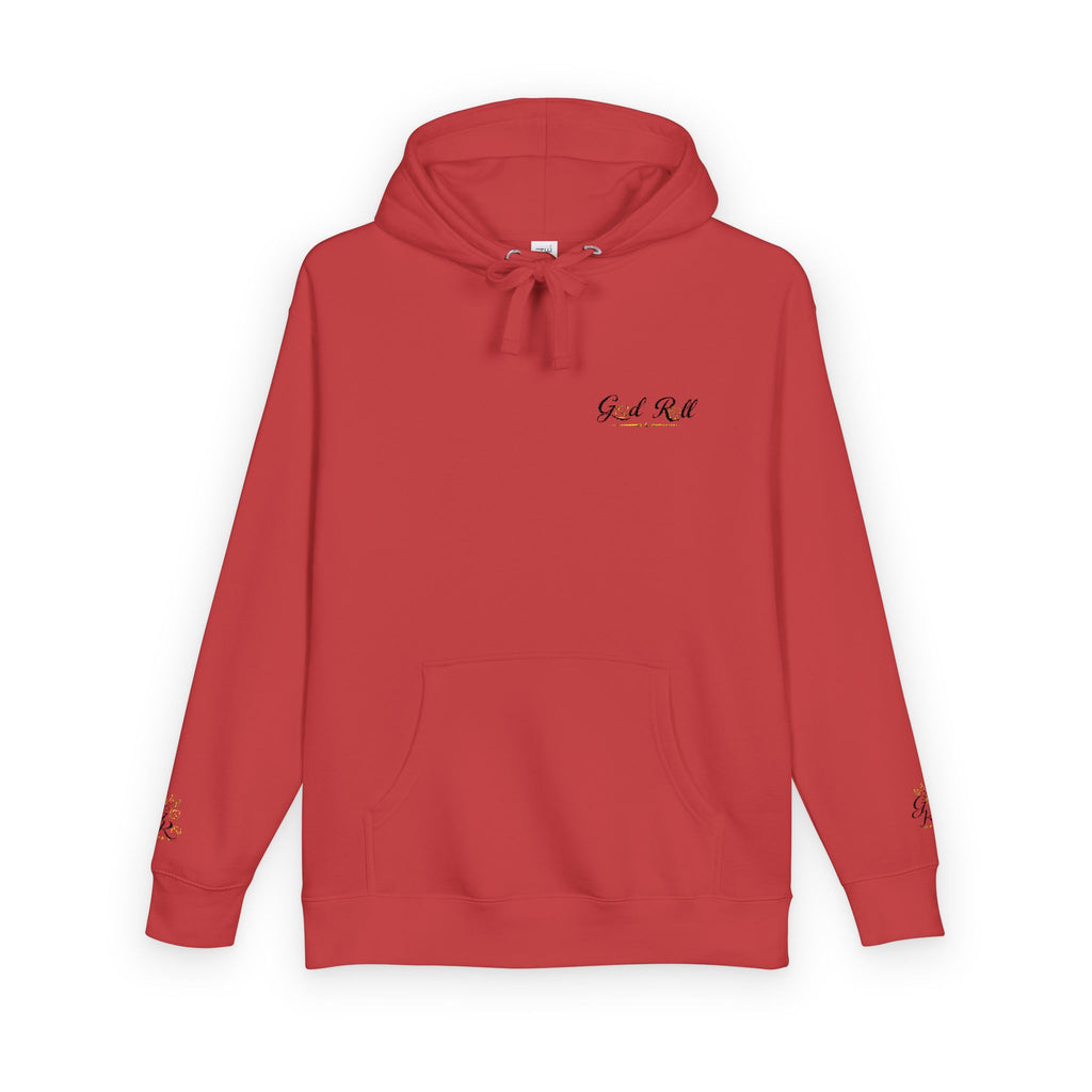 Cozy Script Hoodie — "Get It Right" Minimal Chest & Sleeve Floral Design